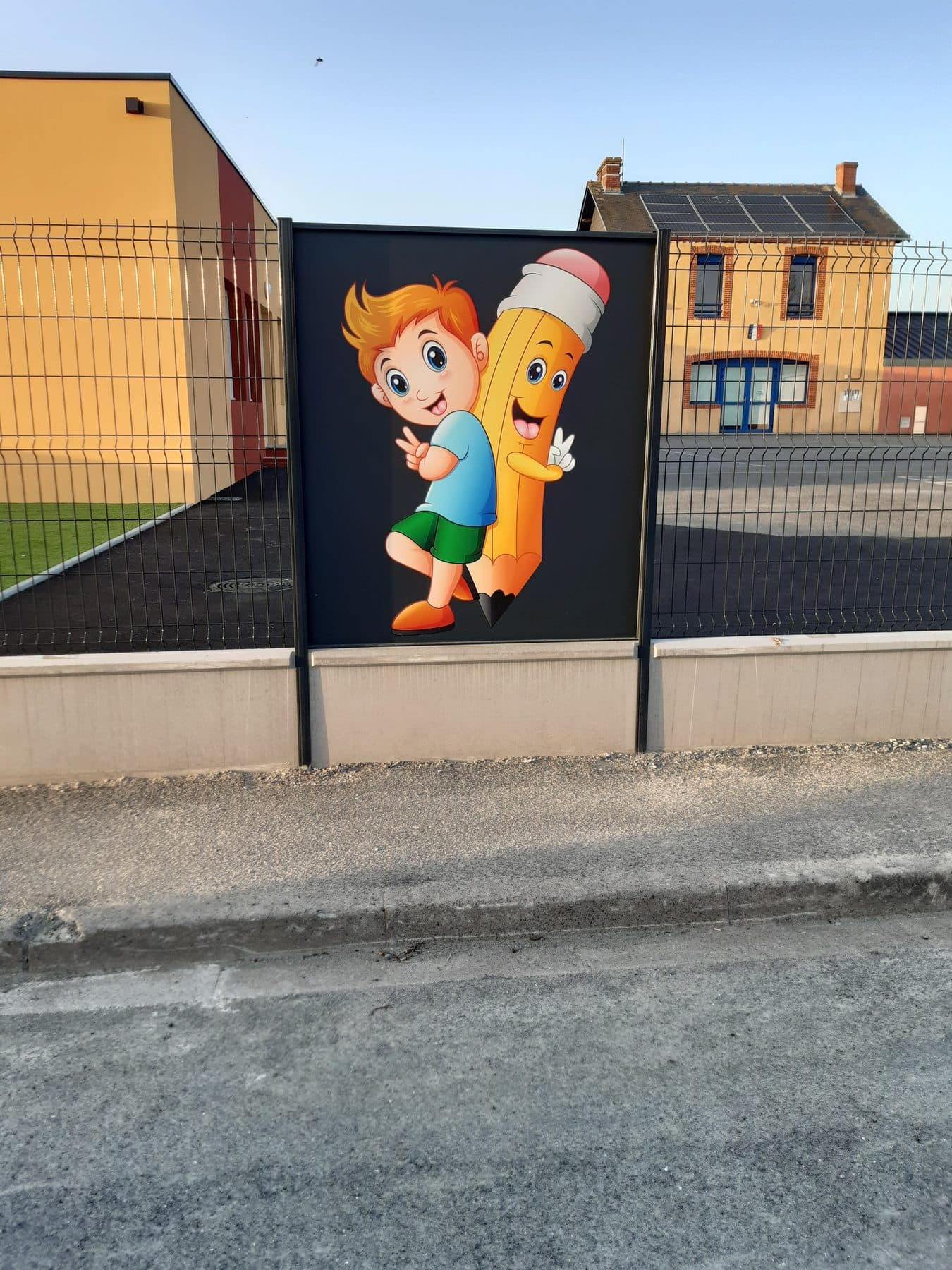 Panneau de clôture illustré en aluminium - Pliage